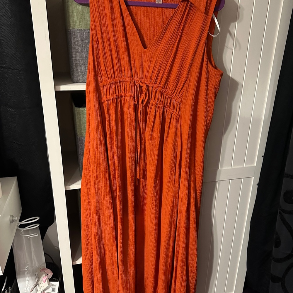Women's Orange Sleeveless Dress